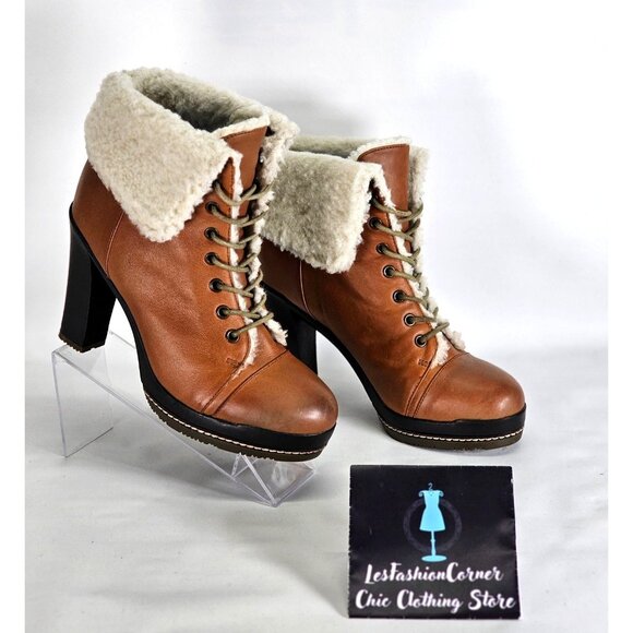 Kelsi Dagger Women's Tan Leather Ricci High Heel Boots Luggage Size 8.5 341 - Picture 10 of 16